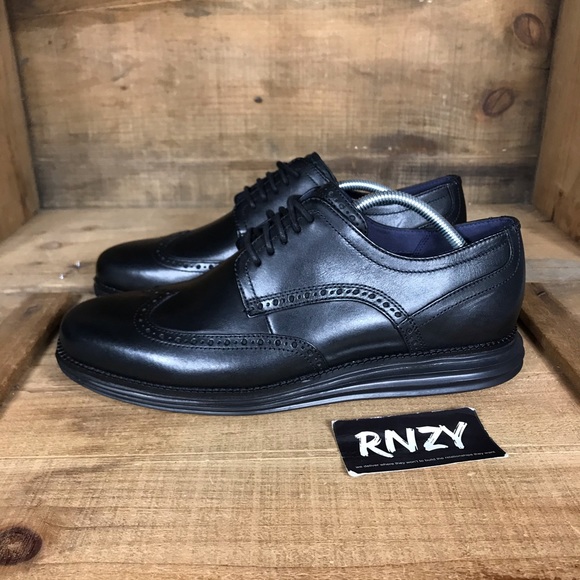 NEW Cole Haan Original Grand Wingtip Triple Black - Picture 3 of 8